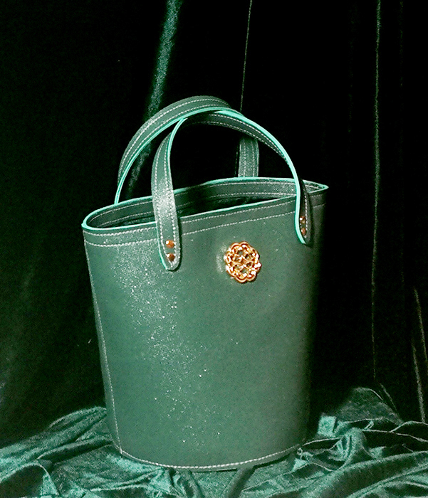 Green Teal Butterfly panel fringe bucket bag. – Artisan Shop GT